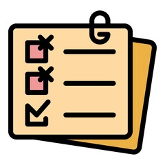 Poster - To do list agitation icon. Outline to do list agitation vector icon color flat isolated