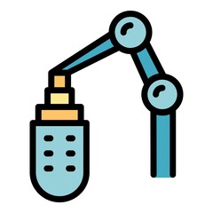 Poster - Stream studio microphone icon. Outline stream studio microphone vector icon color flat isolated