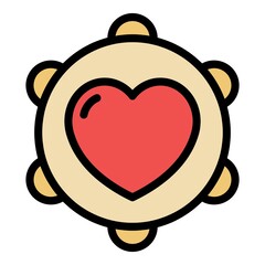 Poster - Trust love musical instrument icon. Outline trust love musical instrument vector icon color flat isolated