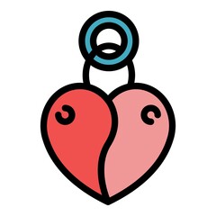 Poster - Trust love medallion icon. Outline trust love medallion vector icon color flat isolated