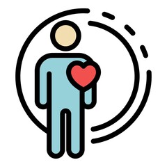 Poster - Trust man icon. Outline trust man vector icon color flat isolated