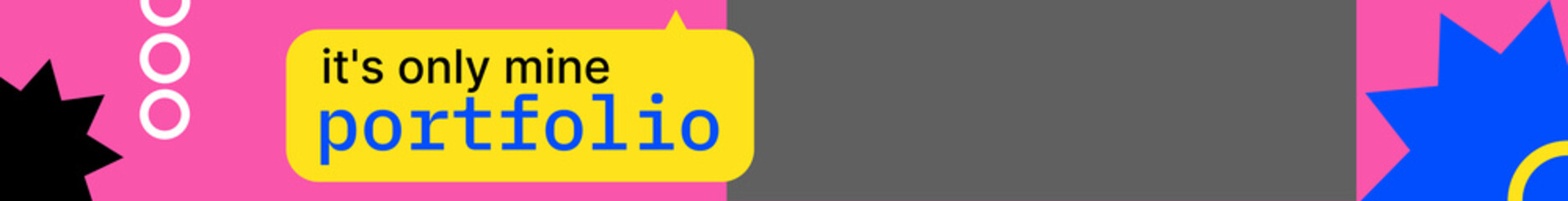 Poster - Editable Header for Portfolio in Pink and Yellow Colors. Vector illustration