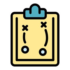 Poster - Sport tactical board icon. Outline sport tactical board vector icon color flat isolated