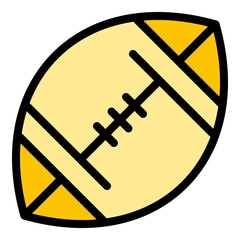 Wall Mural - American football ball icon. Outline american football ball vector icon color flat isolated