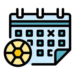 Wall Mural - Referee calendar icon. Outline referee calendar vector icon color flat isolated