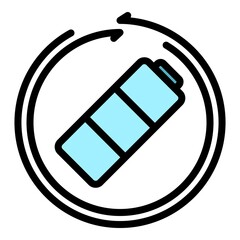 Poster - Eco battery icon. Outline eco battery vector icon color flat isolated