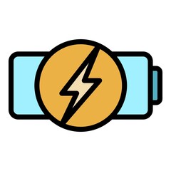 Poster - quick charge battery icon. outline quick charge battery vector icon color flat isolated