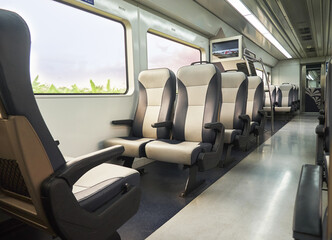 interior of a train at daytime