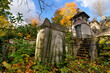 Père-Lachaise cemetery in autumn season