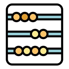 Poster - Abacus calculate icon. Outline abacus calculate vector icon color flat isolated