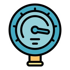 Poster - Manometer pressure icon. Outline manometer pressure vector icon color flat isolated