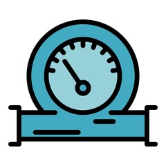 Sticker - Manometer gauge icon. Outline manometer gauge vector icon color flat isolated