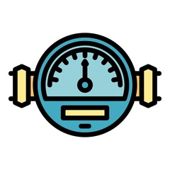 Poster - Manometer meter icon. Outline manometer meter vector icon color flat isolated