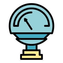 Poster - Manometer valve icon. Outline manometer valve vector icon color flat isolated