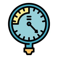 Poster - Manometer fuel icon. Outline manometer fuel vector icon color flat isolated