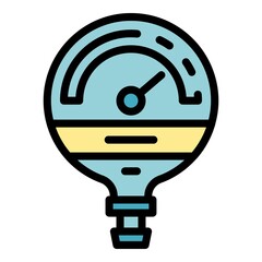 Poster - Manometer industrial icon. Outline manometer industrial vector icon color flat isolated