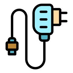 Poster - Usb charger icon. Outline usb charger vector icon color flat isolated
