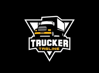 Truck logo vector for transportation company. Vehicle equipment template vector illustration for your brand.