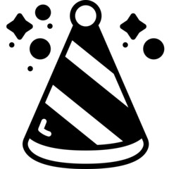 Poster - party hat solid line icon