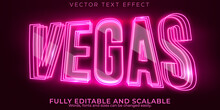 Editable Text Effect Neon, 3d Glowing And Casino Font Style
