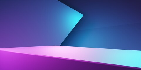 Wall Mural - 3d rendering of purple and blue abstract geometric background. cyberpunk concept. scene for advertis
