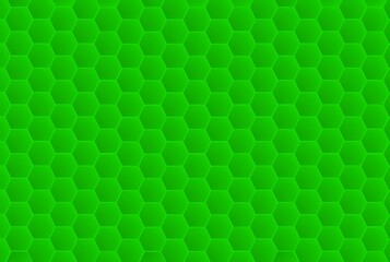 green background with hexagon pattern. Abstract geometric background