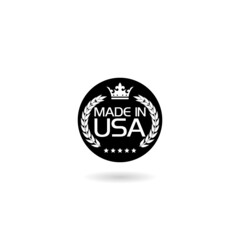 Wall Mural - Made in the USA icon with shadow