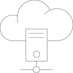 Canvas Print - cloud service icon               database  and network