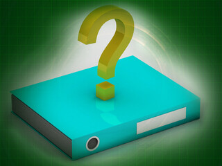 Poster - 3d illustration Book with question mark