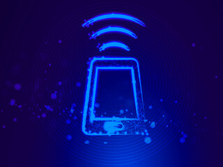 Poster - 2d rendering mobile WiFi with background