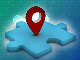 Fototapete - 3d  rendering travel and navigation planning, concept