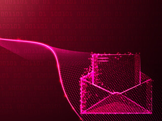 Poster - 2d illustration opened mail with background