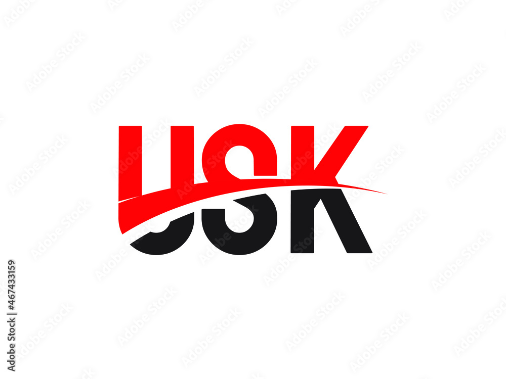 USK Letter Initial Logo Design Vector Illustration Stock Vector