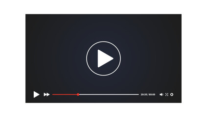 Poster - Vector video player window template. Video app window