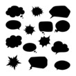 © Nikolai Titov - Black silhouettes of speech bubbles on a white background. Vector illustration
