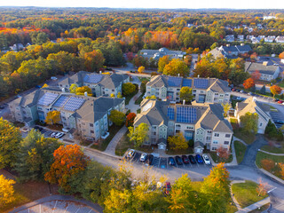 Poster - aerial view of residential community in autumn