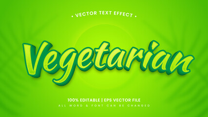 Poster - Vegetarian 3d text style effect. Editable illustrator text style.