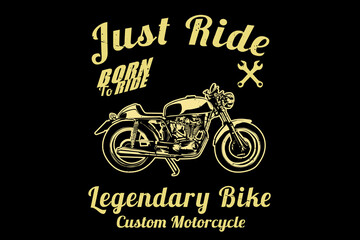 Wall Mural - Just ride custom motorcycle silhouette design