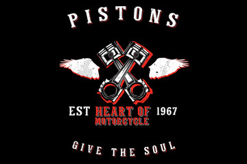 Wall Mural - Pistons heart of motorcycle silhouette design