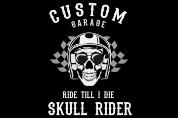 Wall Mural - Custom garage skull rider silhouette design