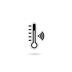 Canvas Print - Smart temperature icon with shadow isolated on white background