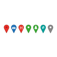 Map markers icon set