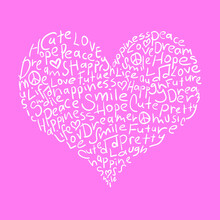 Cute Heart On Pink Cartoon Drawing Design For Kids Fashion Graphics