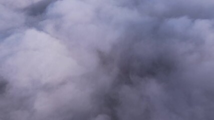 Wall Mural - aerial view time lapse cloud fog above the clouds and sky in morning time , moving inspiration conce