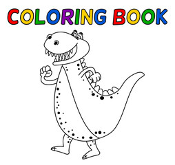 Sticker - Crocodile dinosaur with sharp teeth in black and white for colouring