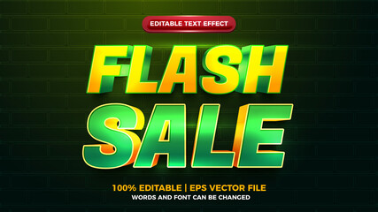 Canvas Print - green flash sale 3d editbale text effect