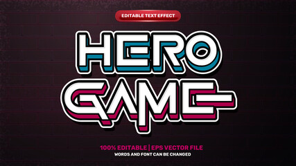 Canvas Print - hero game comic cartoon hero 3d editable text effect style