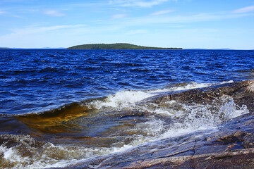 Wall Mural - stones lakeside landscape coast view