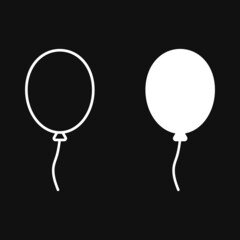 Sticker - balloon Icon Vector on grey background