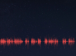 Wall Mural - 3d rendering of a voice signal carrying across space